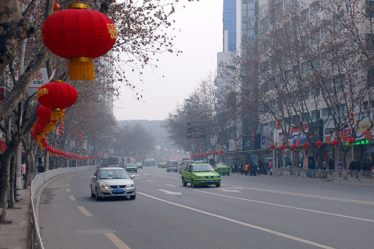 城市春節(jié)街景