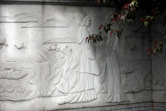 浮雕 美人 古代人物 雕塑