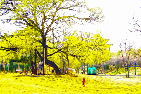 公園裝飾畫