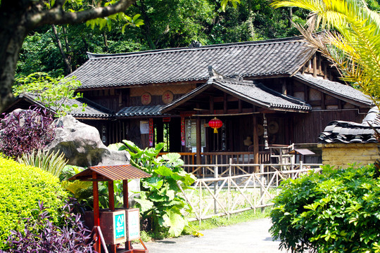 壯族民居 古建筑 瓦房 廣西