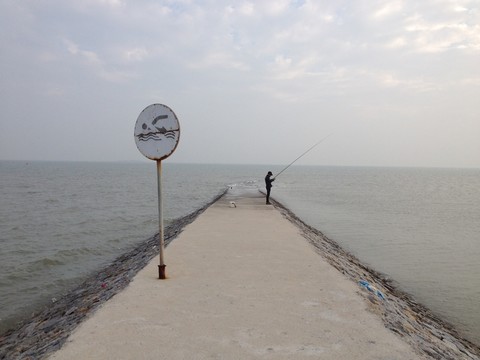 海岸垂釣