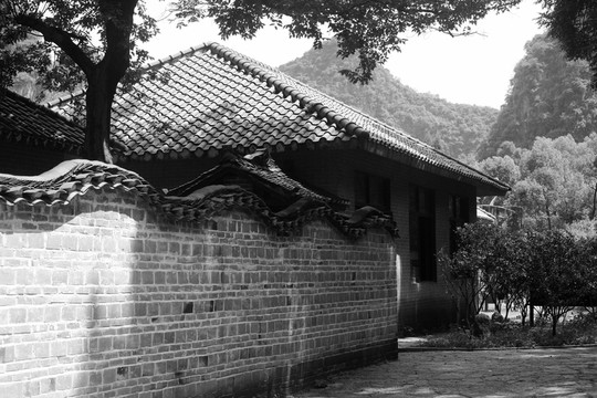 民居 黒白 風(fēng)景