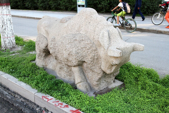 雕塑 百牛集 石雕 牛 雕塑牛
