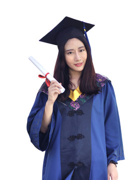 穿著碩士服的女畢業(yè)生
