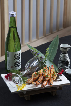 蒜蓉蝦和日本酒
