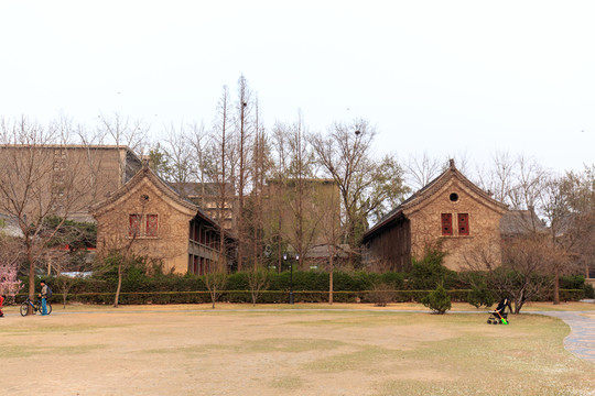 北大校園風(fēng)光靜園草坪燕京六院