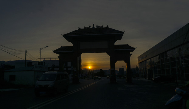 夕陽(yáng)古典建筑