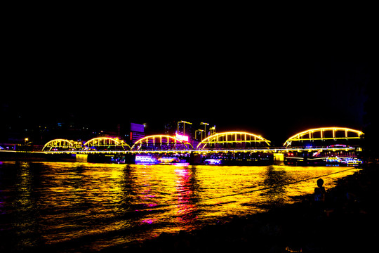 蘭州黃河鐵橋夜景