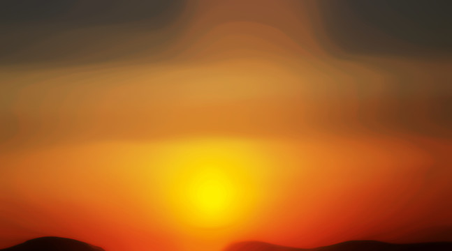 夕陽油畫
