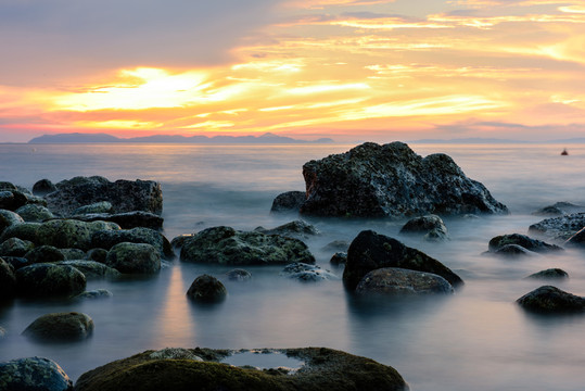 海灘夕陽