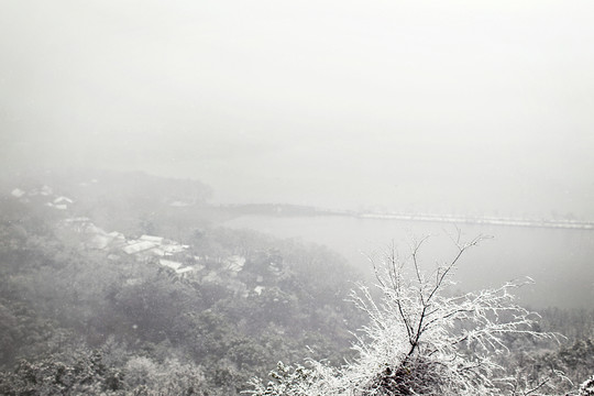寶石山 雪景 西湖