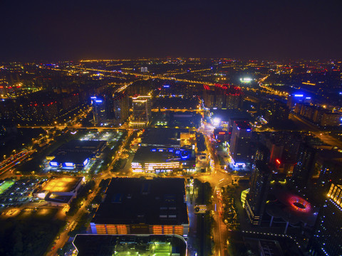 航拍成都夜景
