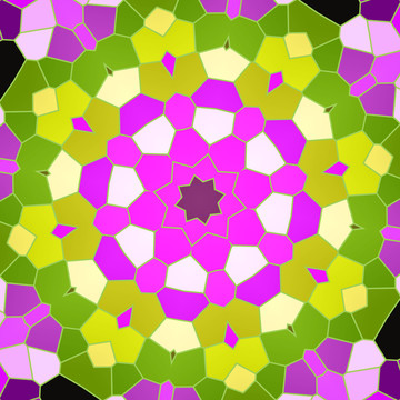 對稱花型 彩色玻璃