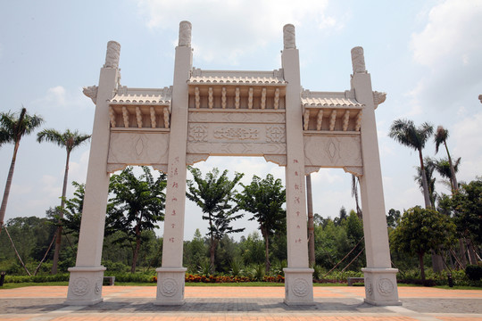 牌坊 園林 石雕 建筑