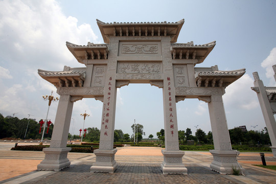 牌坊 園林 石雕 建筑