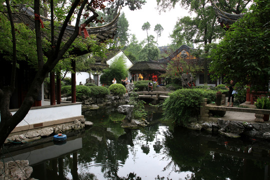 寒山寺 水榭 石橋