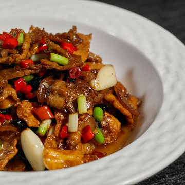 炒豬肉片特寫