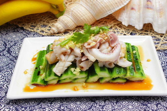 絲瓜魷魚 絲瓜鮮魷