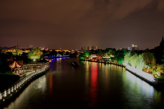 蘇州古城河 吳門橋 夜景