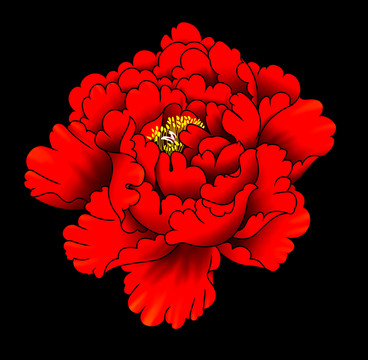 牡丹花頭（分層）