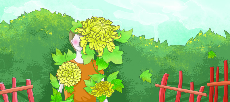 菊花 原創(chuàng)唯美插圖