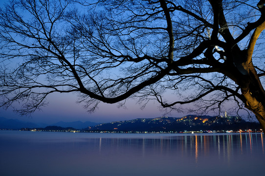 杭州西湖夜景風(fēng)光
