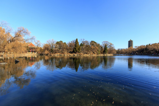北大校園未名湖博雅塔紅四樓備齋