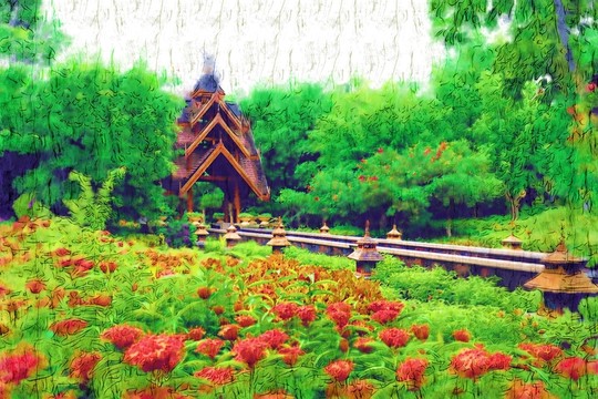 唯美風(fēng)景油畫