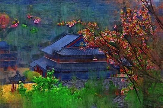 翁源東華寺油畫