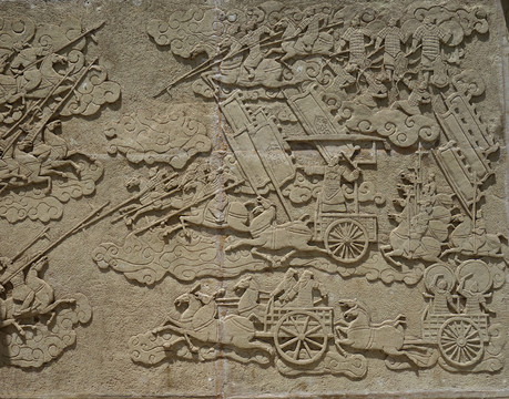 古戰(zhàn)場 兵馬俑浮雕 秦軍戰(zhàn)場