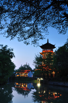 杭州西溪濕地夜色
