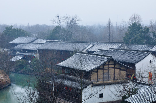 杭州西溪濕地雪景