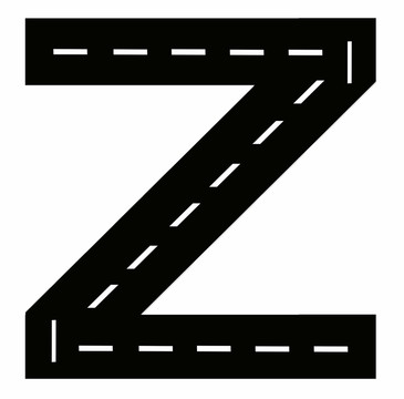 字母車道玩具車跑道素材