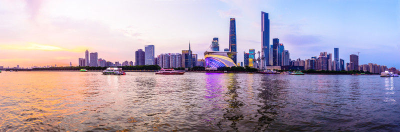廣州珠江河風(fēng)景拼接