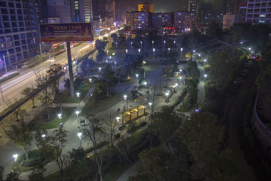 四川省巴中市新天地廣場夜景
