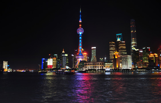 上海陸家嘴建筑群夜景