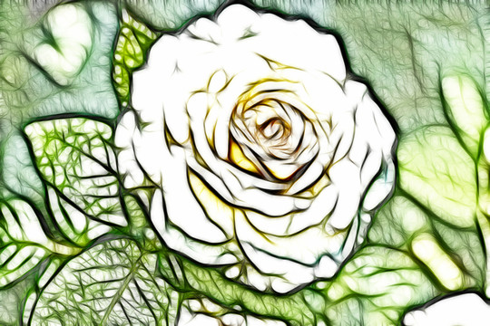 白色月季花叢
