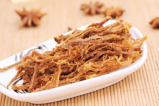 手撕豬肉絲美食小吃