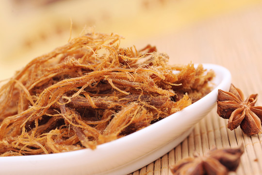 手撕豬肉絲美食小吃