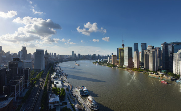 上海黃浦江畔建筑群風光
