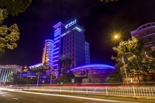 湖北省恩施市中國(guó)電信夜景