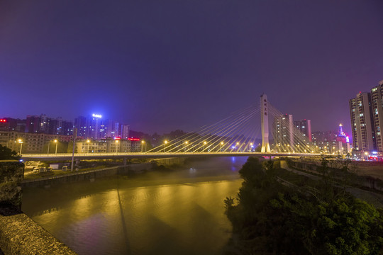 湖北省恩施市施州大橋夜景