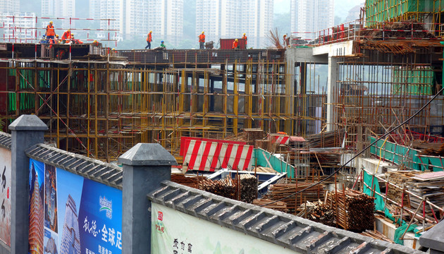 建筑工人 工地 搭架