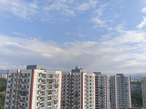 天空 地平線 藍(lán)天 白云 云朵