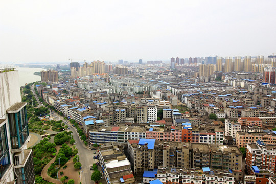 江西省撫州市撫州鳥瞰全景圖