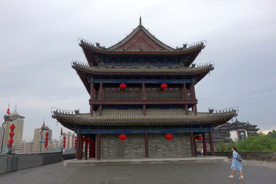 西安古城墻 塔樓 木樓 古建筑