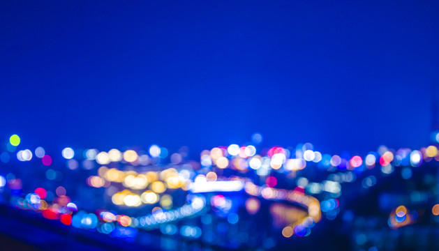 城市霓虹燈  模糊光暈背景