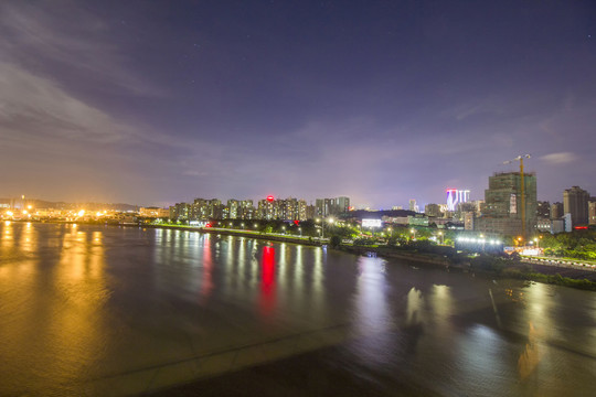 廣東省江門市西海水道堤岸夜景