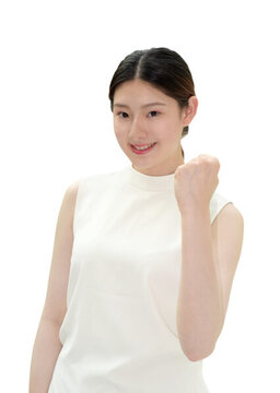 做鼓勵(lì)加油手勢(shì)的女人
