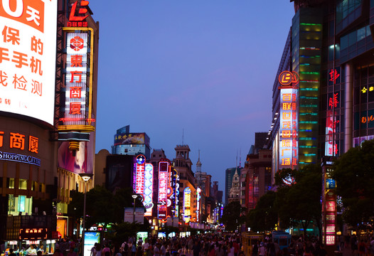 上海南京路步行街夜景